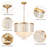 Coastal 5-Light Gold Seashell Chandelier With Capiz Shells for Living Room & Foyer
