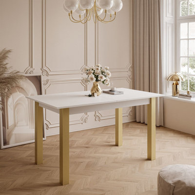 Extendable Metal Base Dining Table