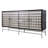 Analily 67" Mango Wood 4-Door Cabinet with Silver Cladded Pattern Door Facades & Grey Metal Base
