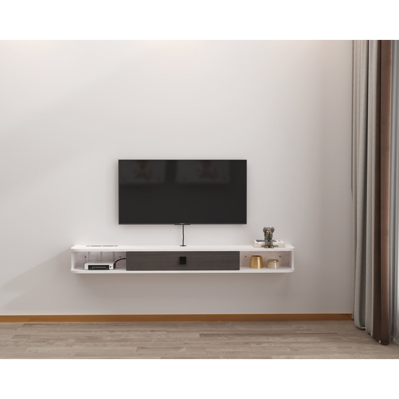Unfinished Floating TV Stand, 6.29"H x 55.12"L x 9.29"W