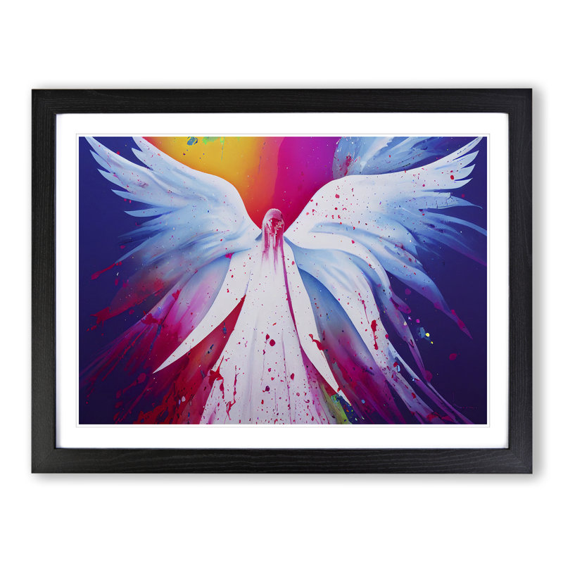Angel Painted Vol.3 Abstract - Single Picture Frame Print, Black Framed, 25cm H x 34cm W x 2cm D