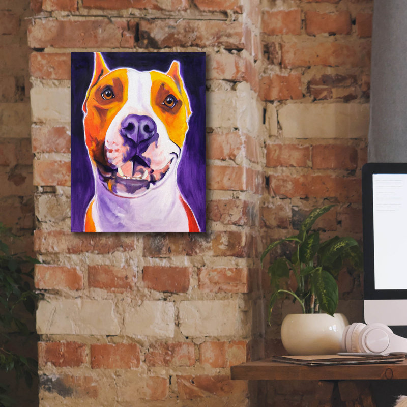 «Pit Bull - Rexy» par Dawg Painter, H 16 po x l 12 po x P 0,75 po
