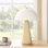 Lampe de table champignon scandinave moderne en céramique 17,8 po Fistes pour la chambre à coucher et le salon