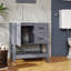 Meuble-lavabo 30 po avec miroir et plateau - gris, plateau à motif de marbre, égratignure, fracassant, résistant à l'huile, teinture, lavabo bleu foncé, poignée en bronze chic gris, composant