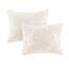 Mini ensemble de couvre-lit touffeté en coton chenille à médaillon à franges blanc cassé simple / simple TG-117515389-117515392