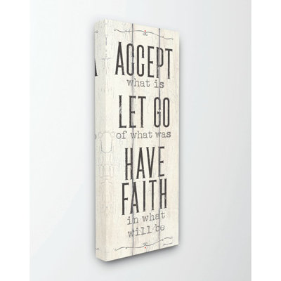 «Have Faith Traditional Inspirational Word Wood Texture Design», impression sur toile