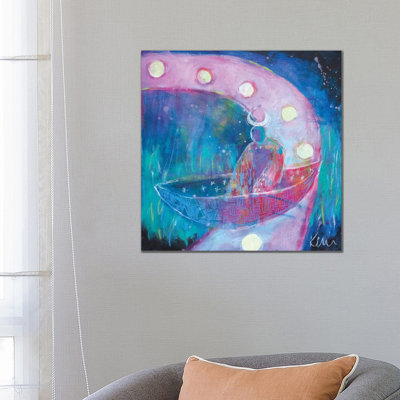 Following The Full Moon Path by Kerri McCabe - Wrapped Canvas Print
