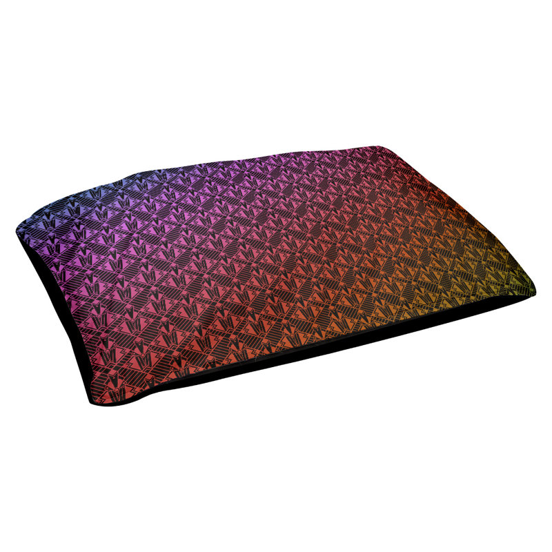 Byrge Geometric Polyester Pet Bed, Small (29.5" W x 19.5" D x 9.5" H), Red/Pink