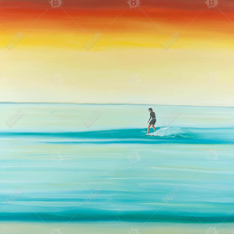 A surfer by dawn - 18"x18" Throw pillow - Poly twill - Print on demand, 18"H x 18"W, Polyester