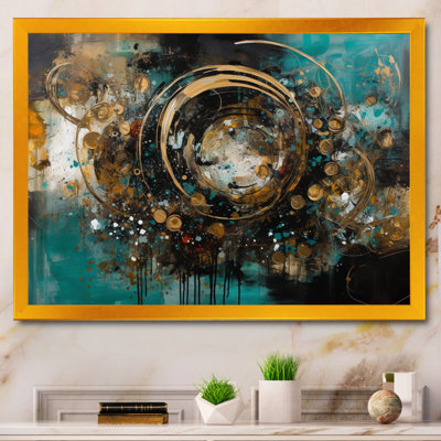 Impression sur toile encadrée «Rebersburg Gold and Green dévoilant l'énergie III»