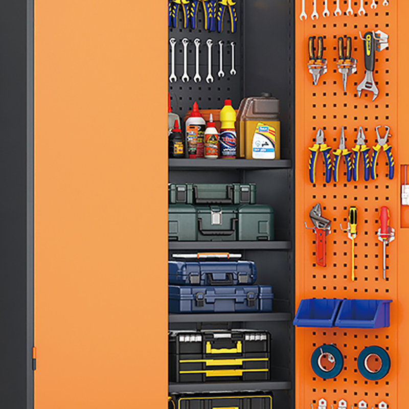 Garage Storage Locker Parking Lockers, Grey/Orange