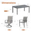 Ensemble repas de 63 pouces avec table de salle à manger rectangulaire en métal, 4 chaises rembourrées PVC-coated polyester, 2 chaises pivotantes PVC-coated polyester-795666757