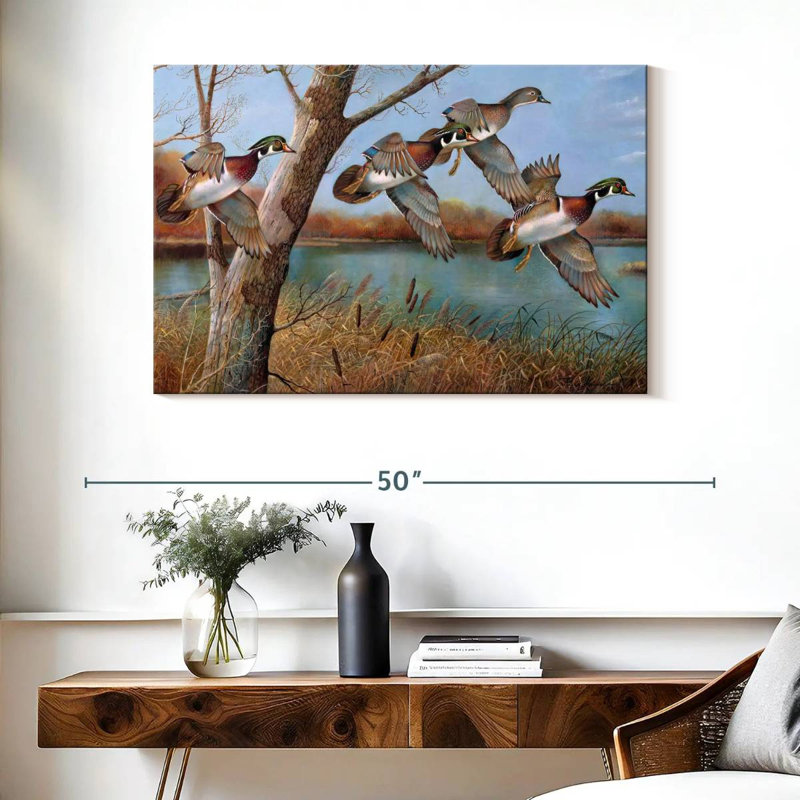 Brampt volant des canards en bois, H 26 po x l 39 po