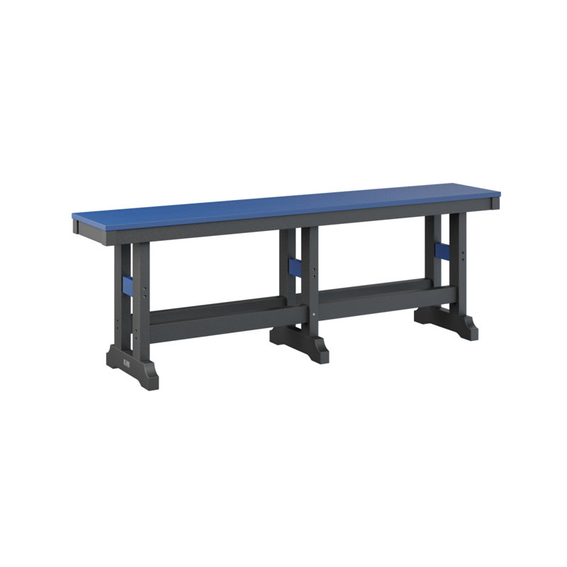 Banc de jardin berlinois 66 po Berlin, 23" H x 12.5" W x 66" D, Pacific Blue/Black