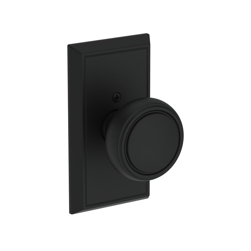 Bremerton Full Dummy Knob with Chamfered 5in Rose in Matte Black, Matte Black