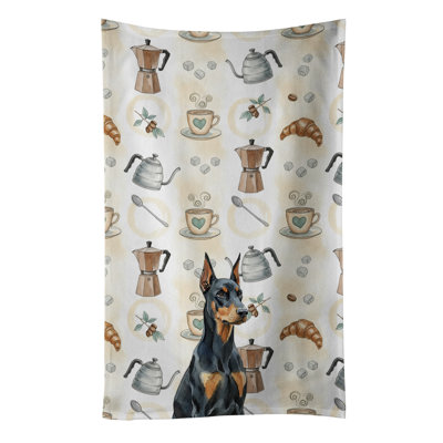 Doberman Pinscher Coffee Bar Kitchen Towel