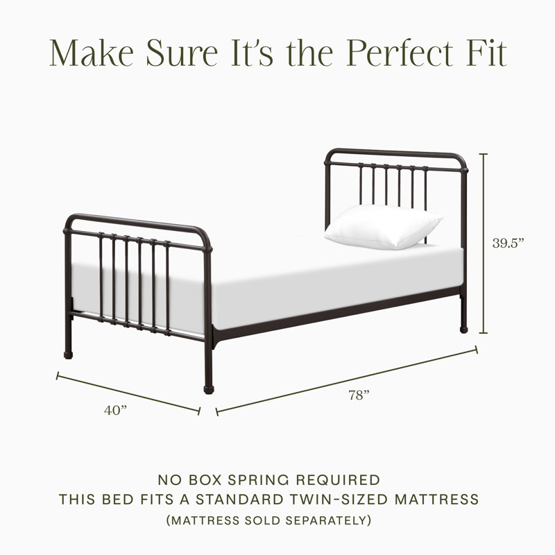 Winston Full Bed, Vintage Iron, Twin