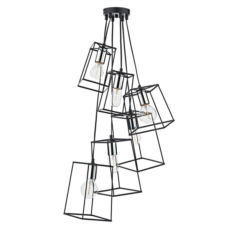 Leyva 6 - Light Black Cluster Pendant, Copper