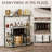 52" Tall Freestanding Liquor Bar Cabinet, 4-Tier Wine Bar Cabinet With Bottle & Glasses Holder, Versatile Display Shelf For Home, Kitchen, Dining Room,  Gray-1834505111