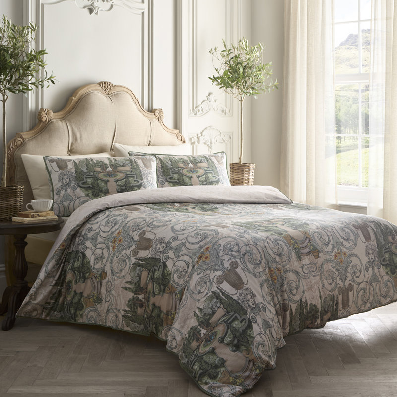 Laurence Llewelyn-Bowen Tuscan Garden Duvet Cover Set Green, King Size Bed (230 x 220 cm)