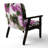 Abstract Pattern With Blue & Golden Textures II - Upholstered Modern Velvet Arm Chair-118659417-118659416