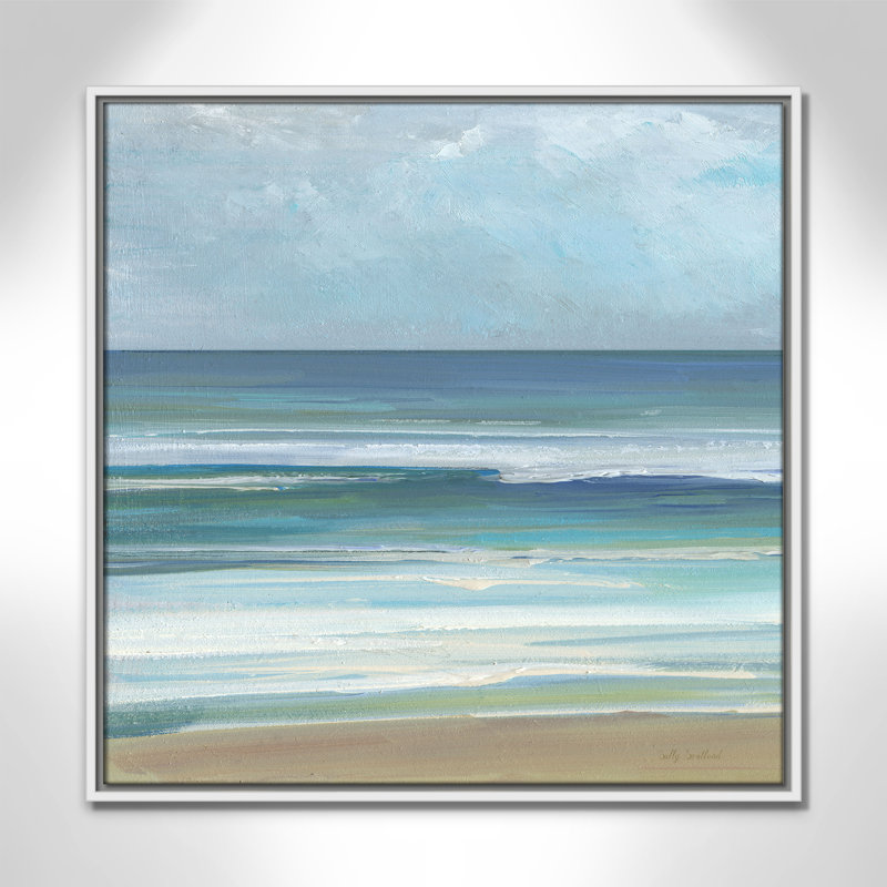«Gentle Waves I» par Sally Swatland, H 25,5 po x l 25,5 po, Blanc