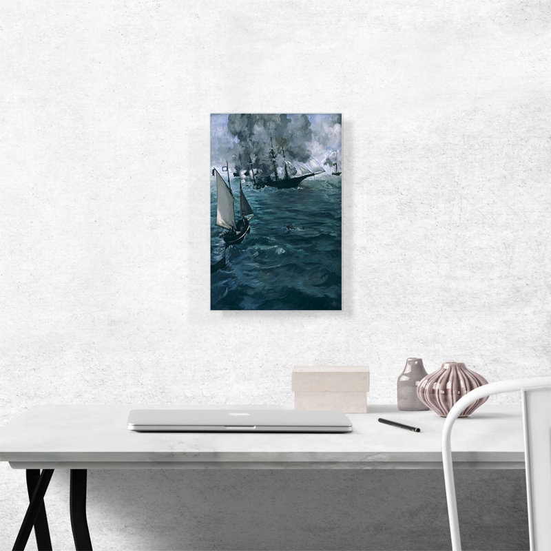 "La Bataille de la Kearsarge et l'Alabama 1864" par Edward Manet - reproduction d'art sur toile tendue