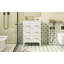 Ensemble de meuble-lavabo simple 24 po avec lavabo en céramique, ensemble de meuble-lavabo autoportant avec 3 tiroirs, cadre en bois massif, blanc