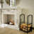 Hagenah Metal Log Rack 2 Tires with Fireplace Tool Set