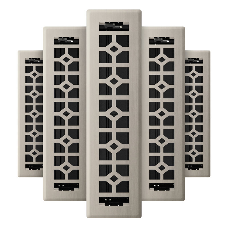 Registre de plancher en métal, Nickel brossé, L 2,125 po x L 12 po