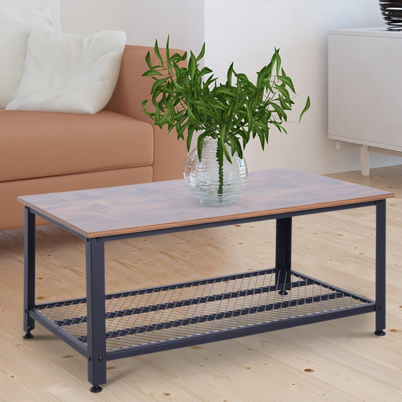 Table basse Tobey, Grain de bois rétro