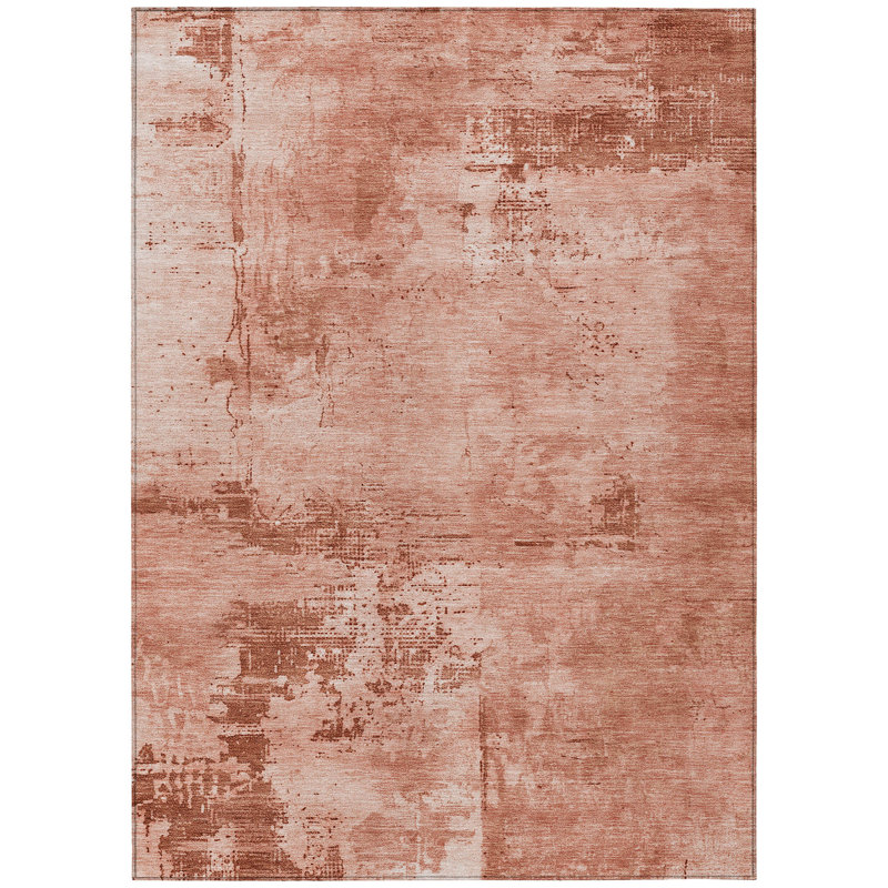 Paprika Abstract Synthetic Washable Rectangular Area Rug 2'6" x 3'10"