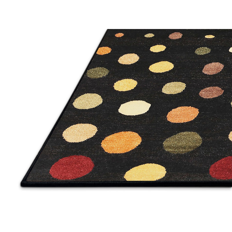 Tapis contemporain noir / rouge, Rectangle 7 pi x 9 pi