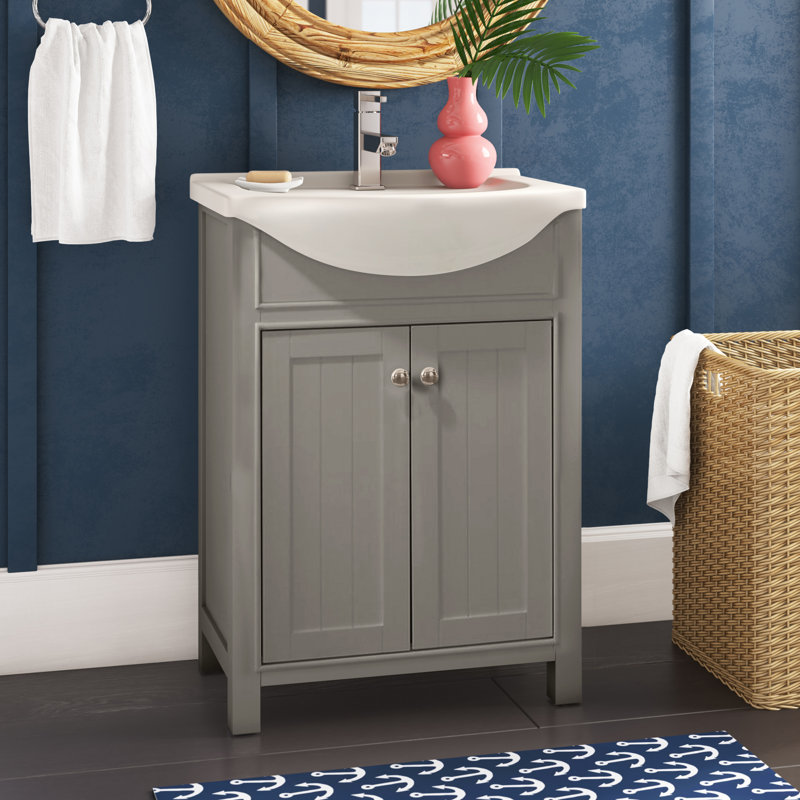 Ensemble de meuble-lavabo simple 24 po Carolyn, gris