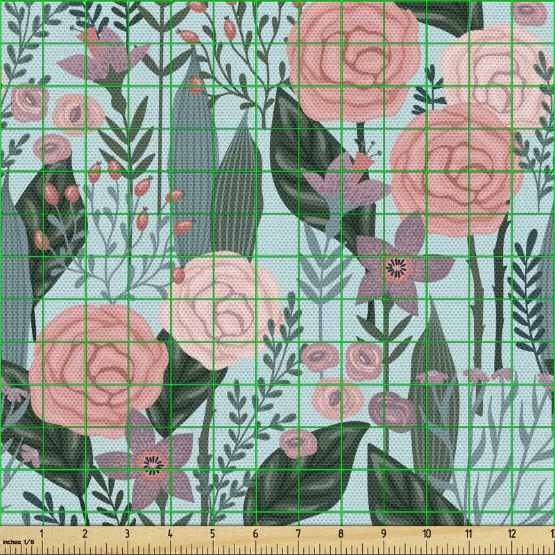 Chikamara Arrangement of Flowers Blooming Garden Art Multi-Purpose Fabric