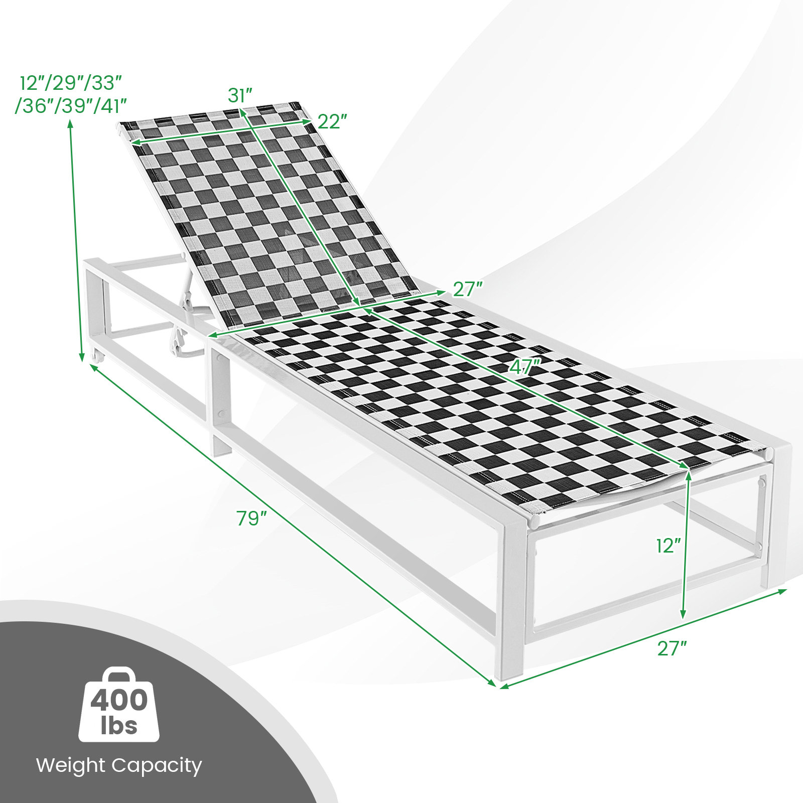 Bosley 27'' Outdoor Steel Chaise Lounge