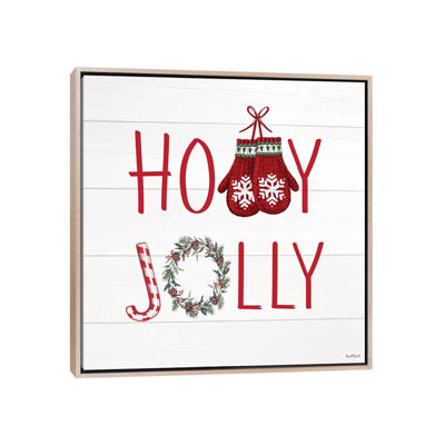 Holly Jolly - reproduction d'art murale - toile encadrée