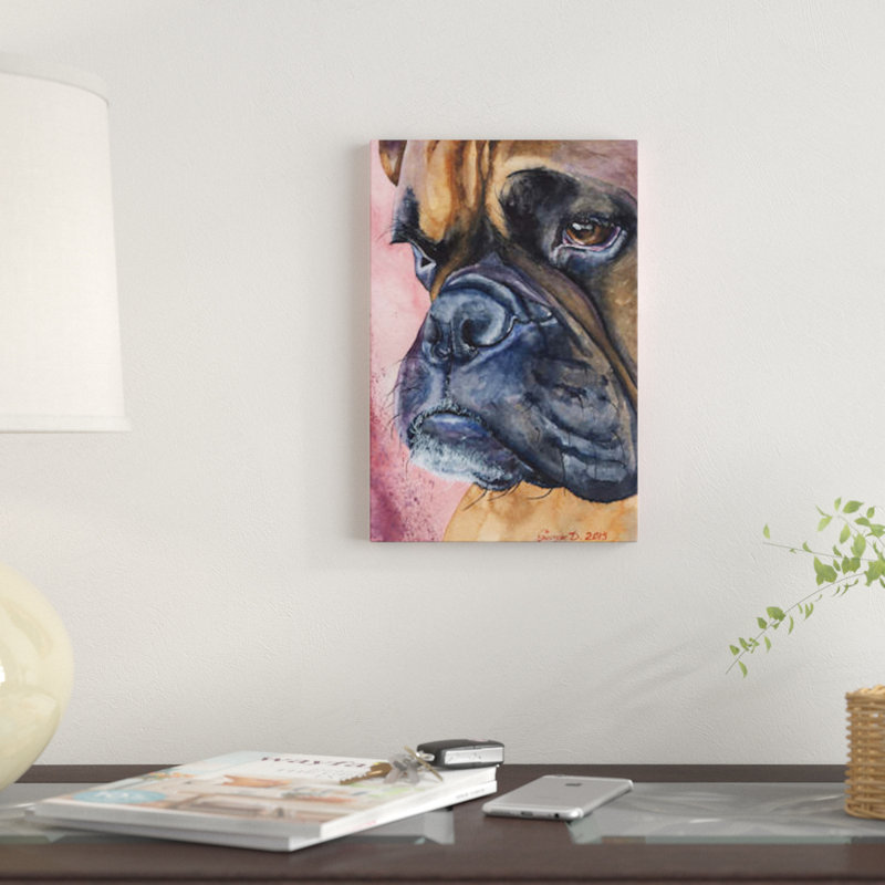 « boxer portrait », impression sur toile, H 40 po x l 26 po x P 1,5 po, Toile tendue, Pas de tapis