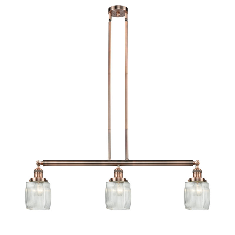 Luminaire suspendu pour îlot de cuisine 3 lumières Leitch, Ampoule non incluse, Cuivre antique