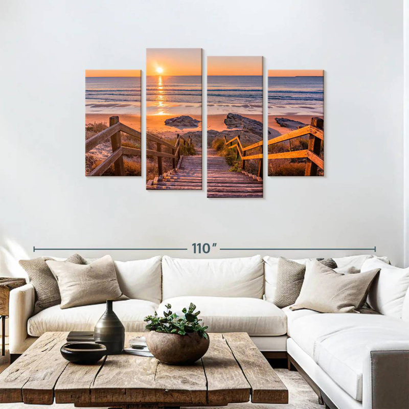 Gillard Stairs To Beach Sunset, 48'' H x 75'' W