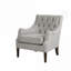 Fauteuil d'appoint rembourré, polyester gris froid, siège capitonné pour le salon