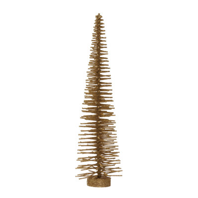 Rattan Tree With Glitter And Wood Base