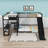 L-Shaped Metal Triple Bunk Bed With Slide, Desk And Storage-261318073
