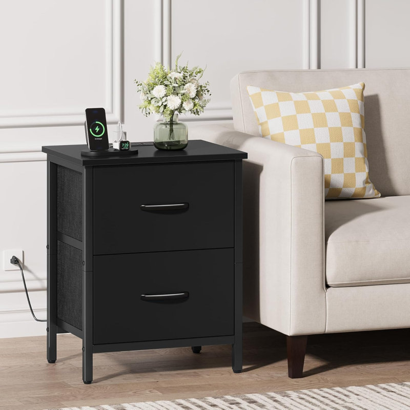 Ensemble de 2 tables de chevet avec station de charge