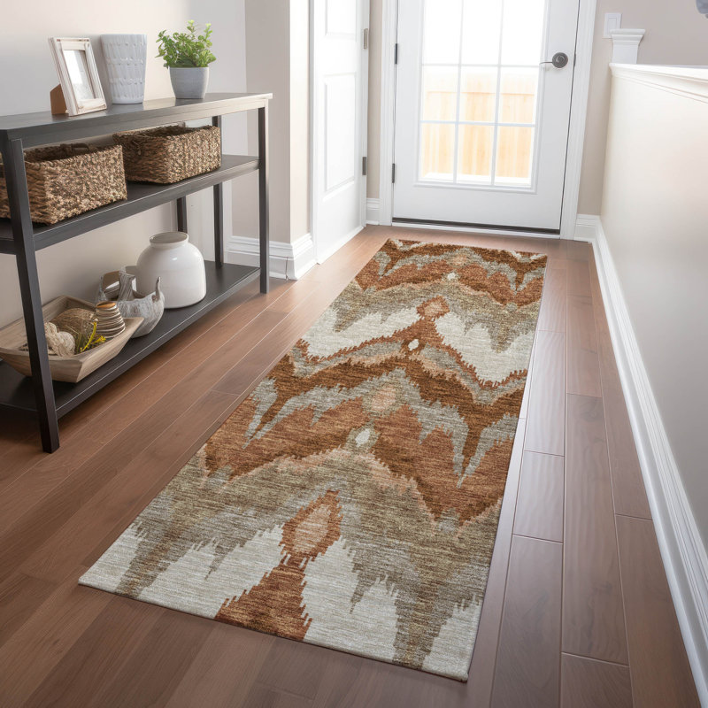 Premium Machine Washable Prisco Paprika Rug, Runner 2'3" x 7'6"