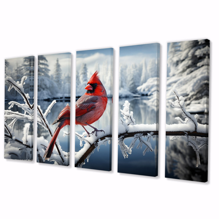 The Holiday Aisle® Canada Red Cardinal Bird Winter Wonderland V On ...