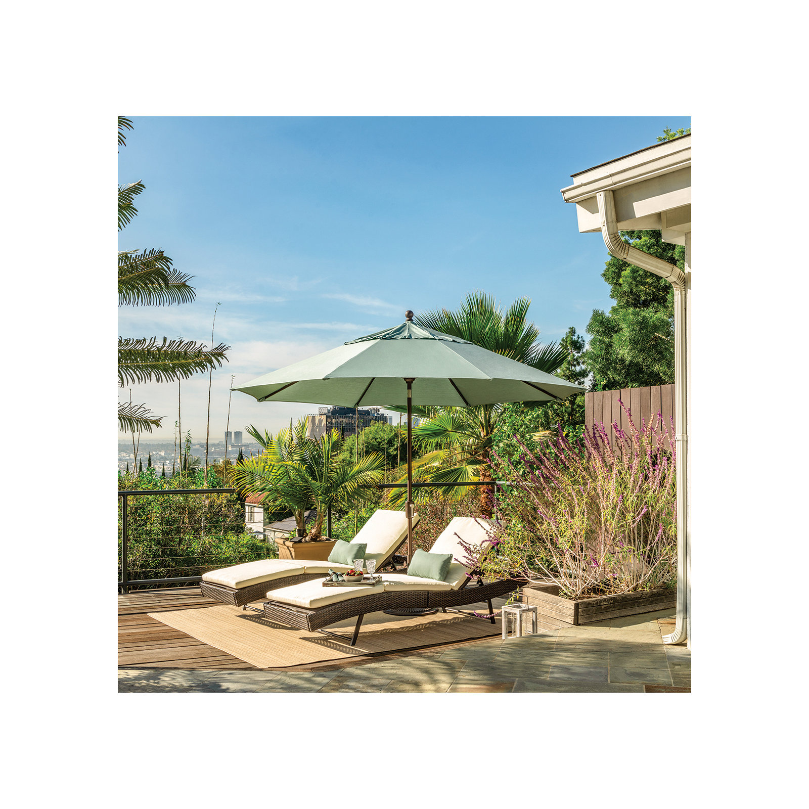Canela 108'' Market Olefin Umbrella, Bronze, Spa