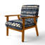 Chaise rembourrée Abstract Boho - Fauteuil indigo à motif tribal VI-1877681983