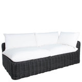 Montecito N-Dura Resin Wicker Outdoor Right Arm Facing Loveseat - Onyx