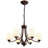 6-light Chandelier  Bronze Pendant Light Fixture With Frosted Glass, Ceiling Lighting  Hanging Lamp For Dining Room Living Room Bedroom-1293077233